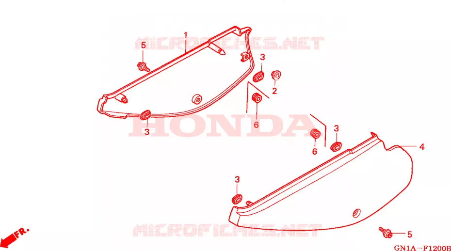 COUVERCLES LATERAUX Honda MOTO 80 XR 1996  XR80RT