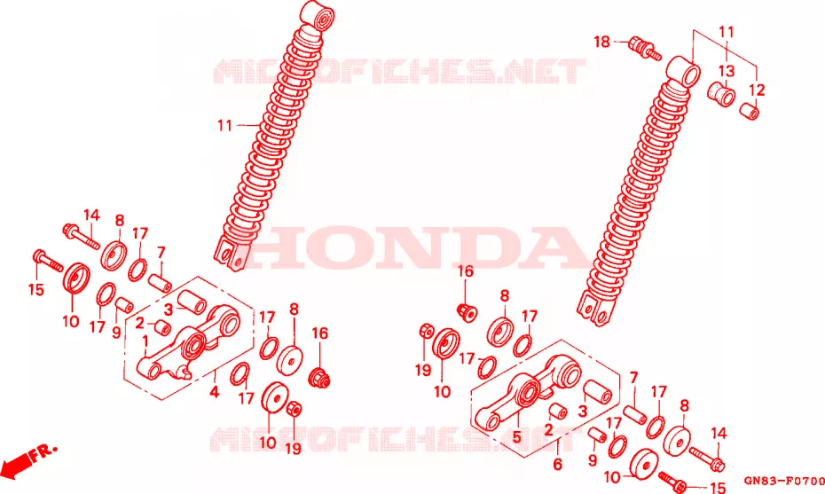 AMORTISSEUR AVANT Honda MOTO 90 CUB 1993  C90MP