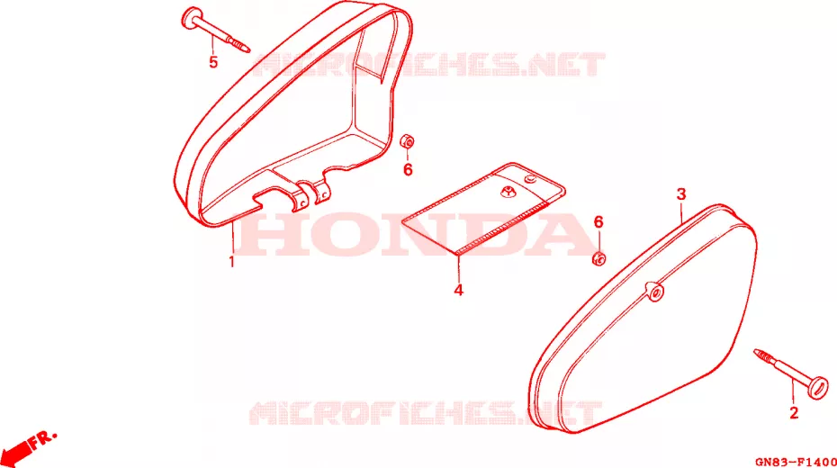 COUVERCLES LATERAUX Honda MOTO 90 CUB 1994  C90P