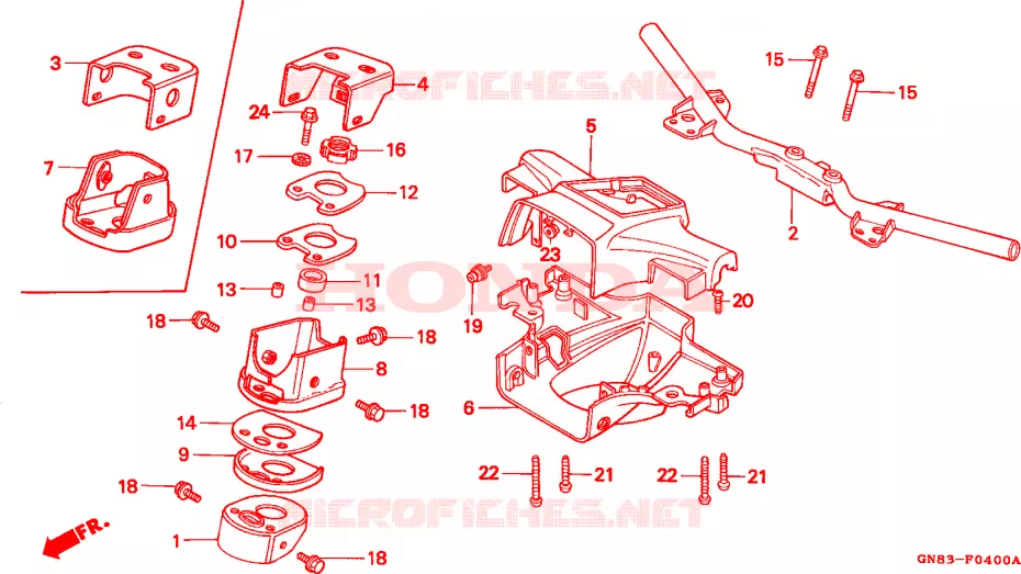 GUIDON - CARENAGE Honda MOTO 90 CUB 1993  C90MP