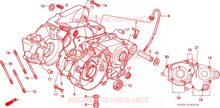 CARTER MOTEUR Honda MOTO 80 CR 1995  CR80RS