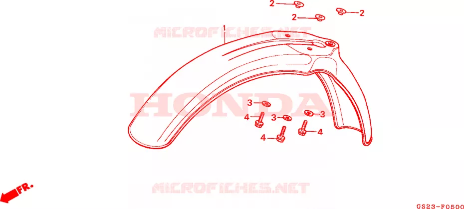GARDE BOUE AVANT Honda MOTO 80 CR 1992  CR80RN