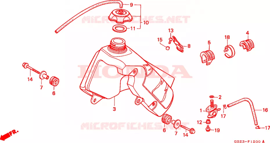 RESERVOIR A CARBURANT Honda MOTO 80 CR 1990  CR80RL