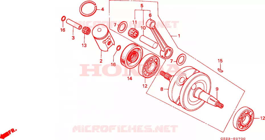 VILEBREQUIN - PISTON Honda MOTO 80 CR 1993  CR80RP