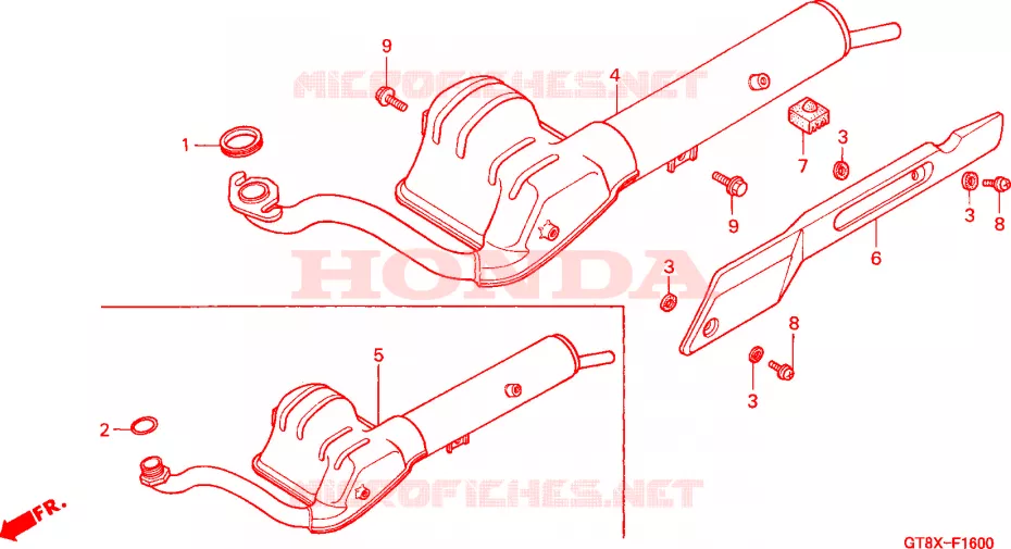 SILENCIEUX D'ECHAPPEMENT Honda MOTO 50 WALLAROO 2000  PK50MY