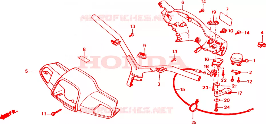 GUIDON - CARENAGE Honda SCOOTER 50 VISION 1990  SA50K