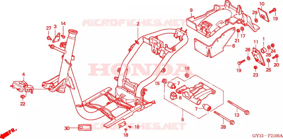 CADRE Honda SCOOTER 50 VISION 1995  SA50S