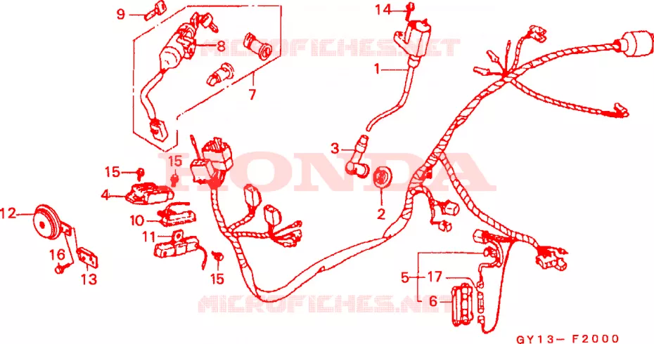 FAISCEAU DES FILS Honda SCOOTER 50 VISION 1994  SA50R
