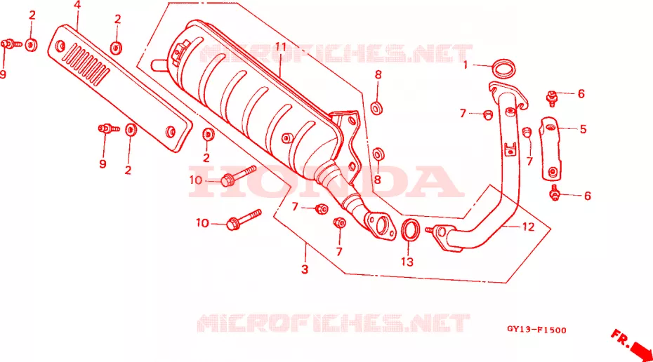 SILENCIEUX D'ECHAPPEMENT(1) Honda SCOOTER 50 VISION 1993  SA50SP
