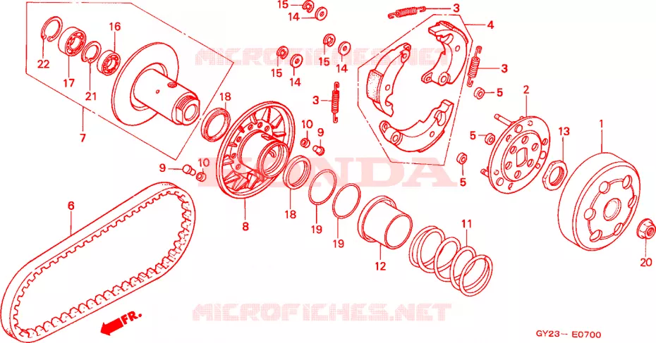 EMBRAYAGE Honda SCOOTER 75 VISION 1993  SA75P