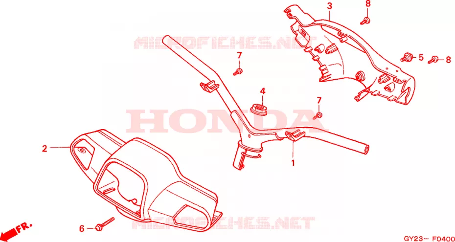 GUIDON - CARENAGE Honda SCOOTER 75 VISION 1993  SA75P