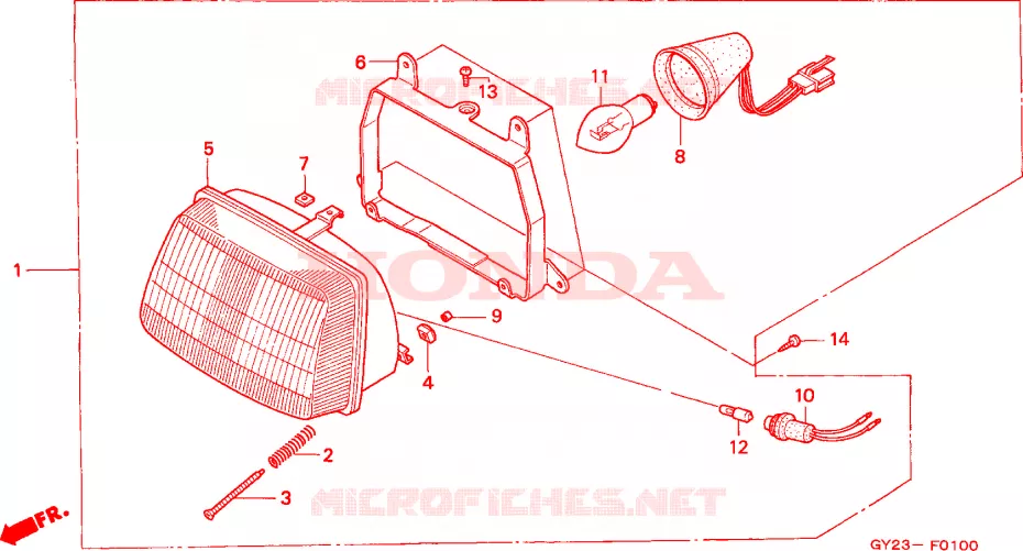 PHARE Honda SCOOTER 75 VISION 1993  SA75P