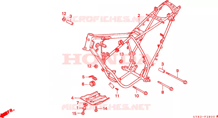 CADRE Honda MOTO 75 CRM 1991  CRM75RM