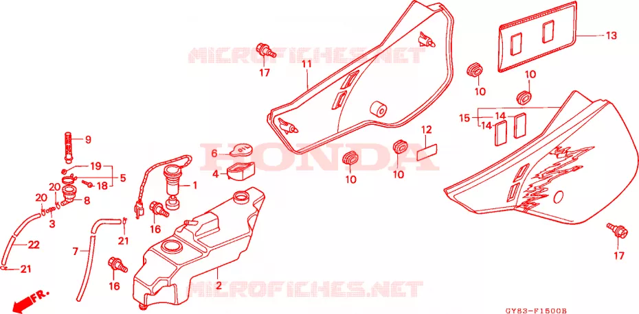COUVERCLE LATERAL - RESERVOIR D'HUILE Honda MOTO 75 CRM 1989  CRM75RK