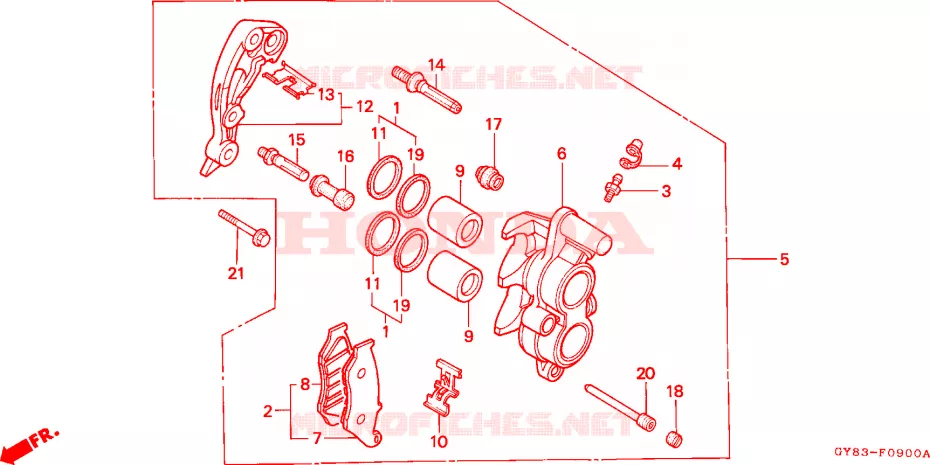 ETRIER DE FREIN AVANT Honda MOTO 75 CRM 1993  CRM75RP