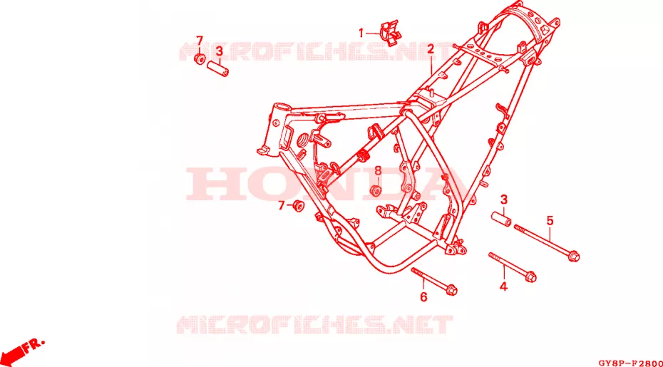 CADRE Honda MOTO 50 CRM 1992  CRM50RN