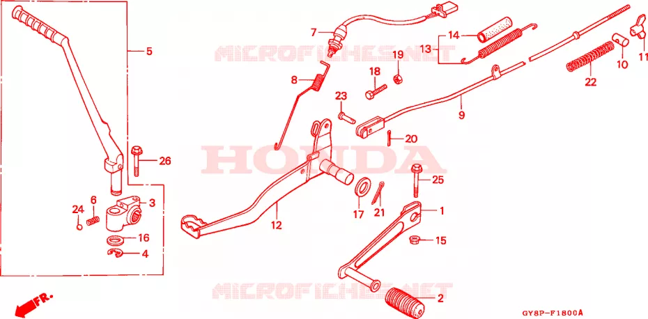 PEDALE - KICK Honda MOTO 50 CRM 1993  CRM50RP