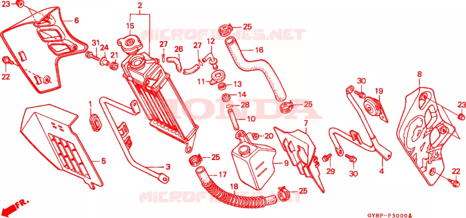 RADIATEUR Honda MOTO 50 CRM 1992  CRM50RN
