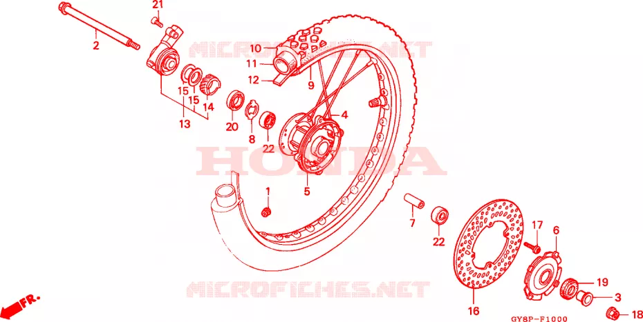 ROUE AVANT Honda MOTO 50 CRM 1992  CRM50RN