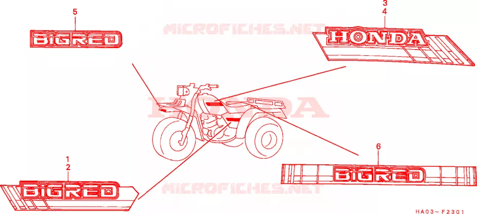RAYURE/EMBLEME(2) Honda ATV 250 ATC 1986  ATC250ESG