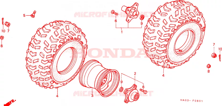 ROUE ARRIERE(2) Honda ATV 250 ATC 1987  ATC250ESH