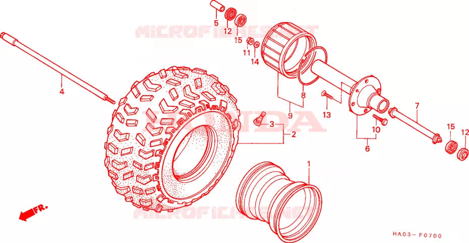 ROUE AVANT Honda ATV 250 ATC 1987  ATC250ESH