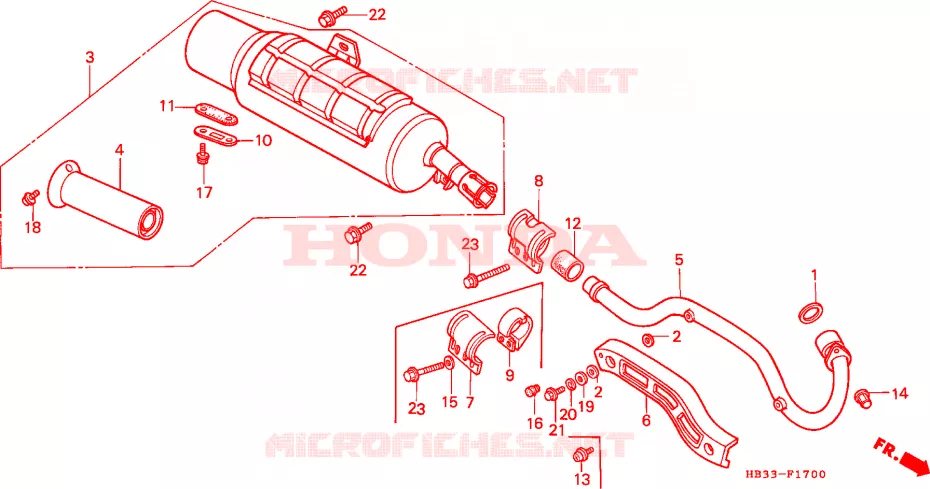 SILENCIEUX D'ECHAPPEMENT Honda ATV 200 FOURTRAX 1987  TRX200SXH