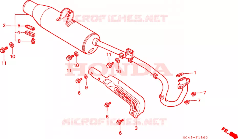 SILENCIEUX D'ECHAPPEMENT Honda ATV 300 FOURTRAX 1991  TRX300M