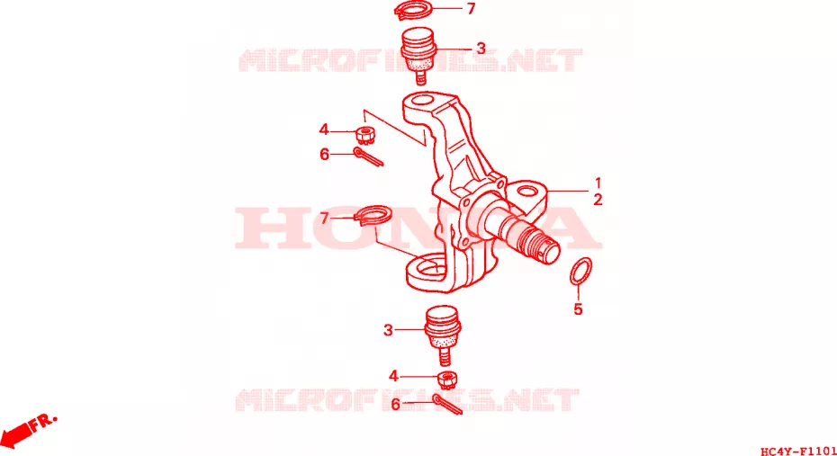 ARBRE DE ROUE  Honda ATV 300 FOURTRAX 1993  TRX300P