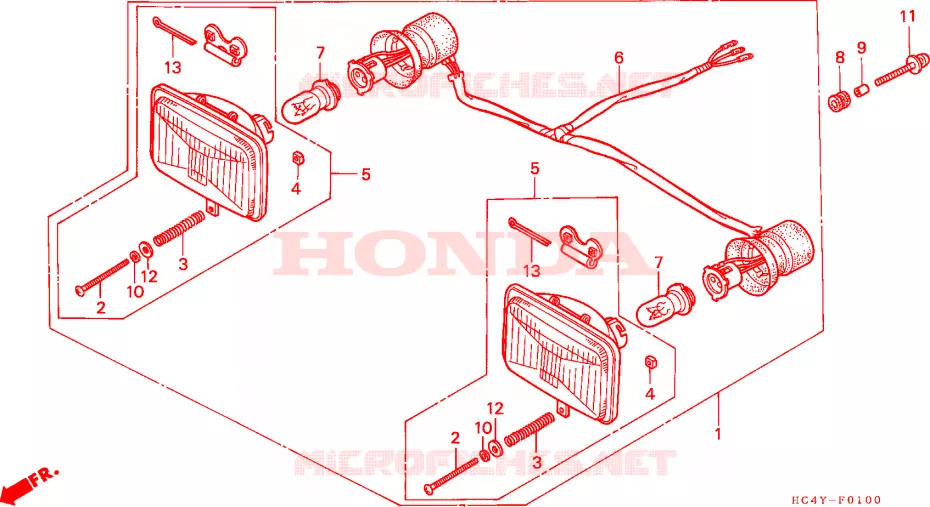 PHARE Honda ATV 300 FOURTRAX 1995  TRX300FWS