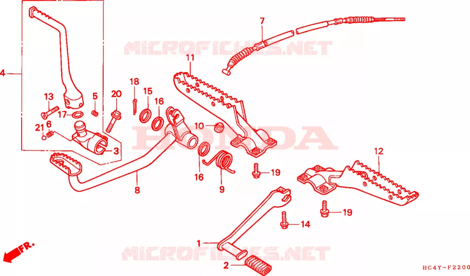 REPOSE PIED - PEDALE Honda ATV 300 FOURTRAX 1995  TRX300S