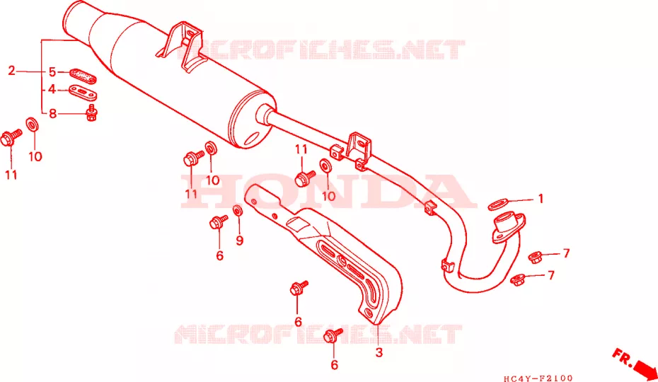 SILENCIEUX D'ECHAPPEMENT Honda ATV 300 FOURTRAX 1992  TRX300FWN