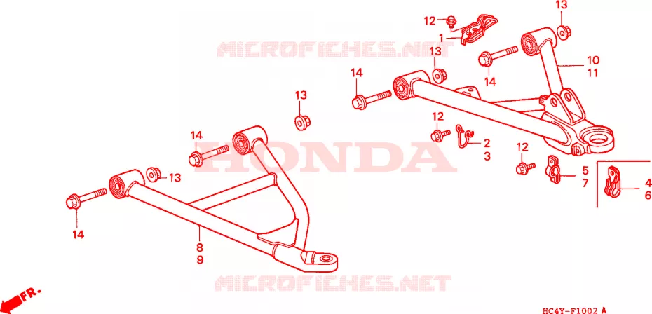 TRIANGLES AVANT Honda ATV 300 FOURTRAX 1995  TRX300FWS