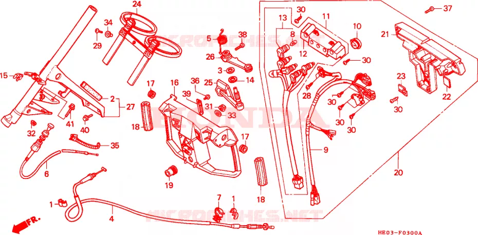GUIDON Honda ATV 400 ODYSSEY 1990  FL400RL