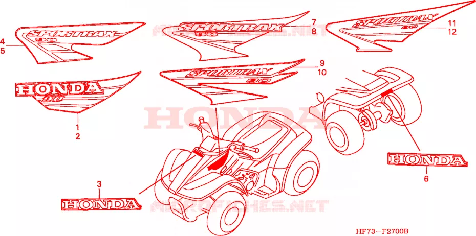 AUTOCOLLANTS Honda ATV 90 FOURTRAX 2003  TRX903