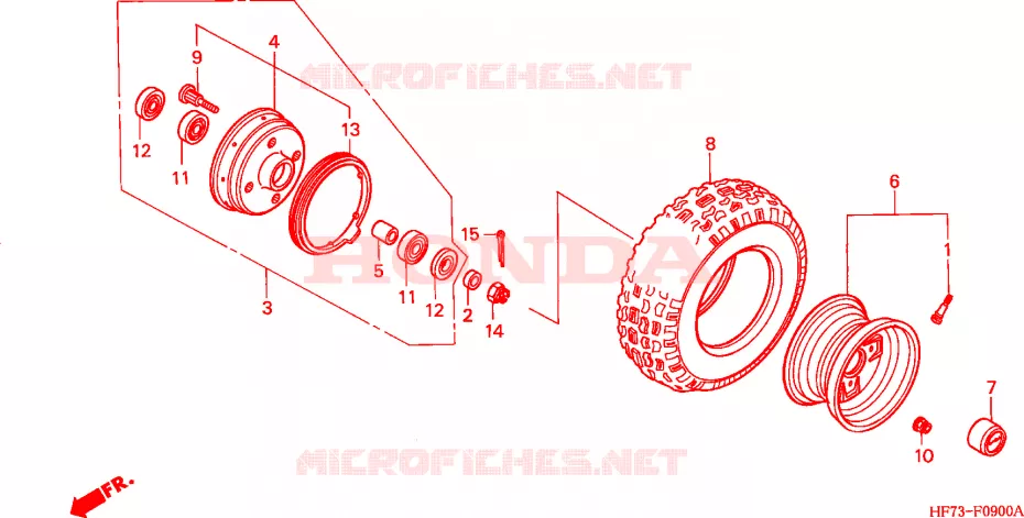 ROUE AVANT Honda ATV 90 FOURTRAX 2003  TRX903