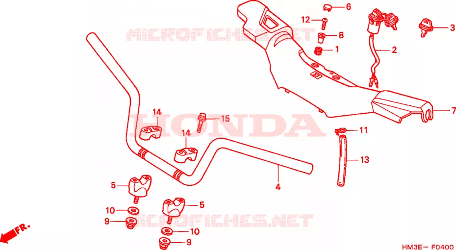 GUIDON Honda ATV 300 FOURTRAX 2002  TRX300EX2