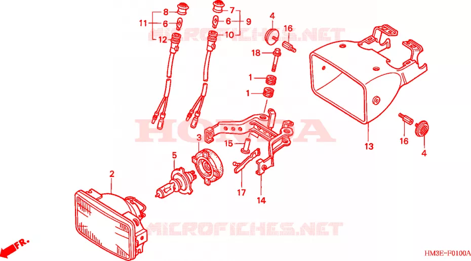 PHARE Honda ATV 300 FOURTRAX 2002  TRX300EX2