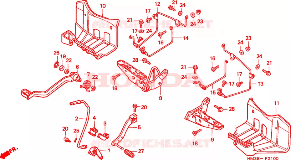 REPOSE PIED - PEDALE Honda ATV 300 FOURTRAX 2003  TRX300EX3