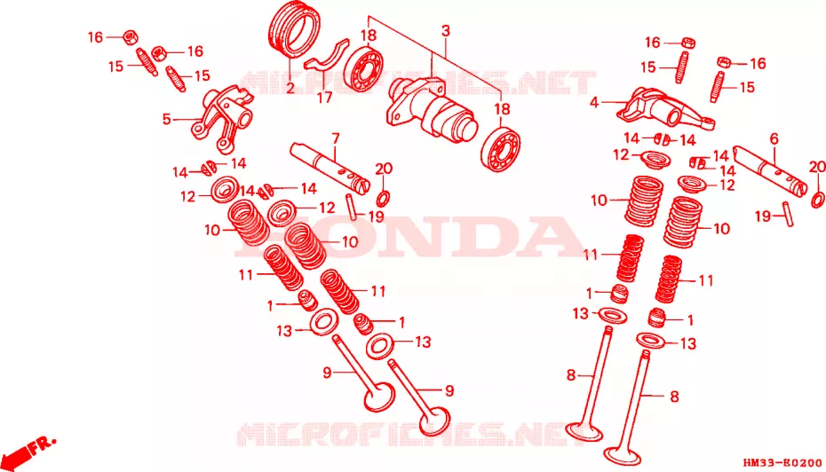 ARBRE A CAMES - SOUPAPE Honda ATV 300 FOURTRAX 1996  TRX300EXT