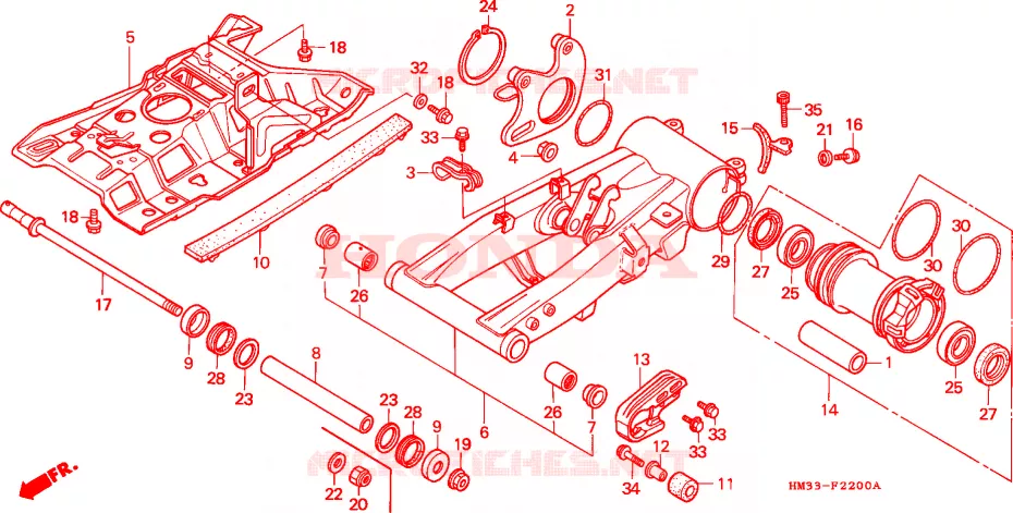 BRAS OSCILLANT Honda ATV 300 FOURTRAX 1993  TRX300EXP
