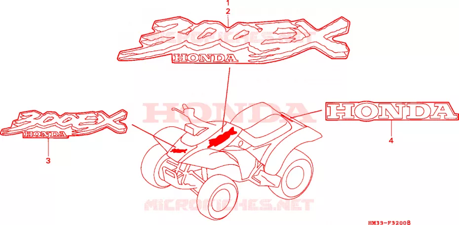 EMBLEME(1) Honda ATV 300 FOURTRAX 1995  TRX300EXS