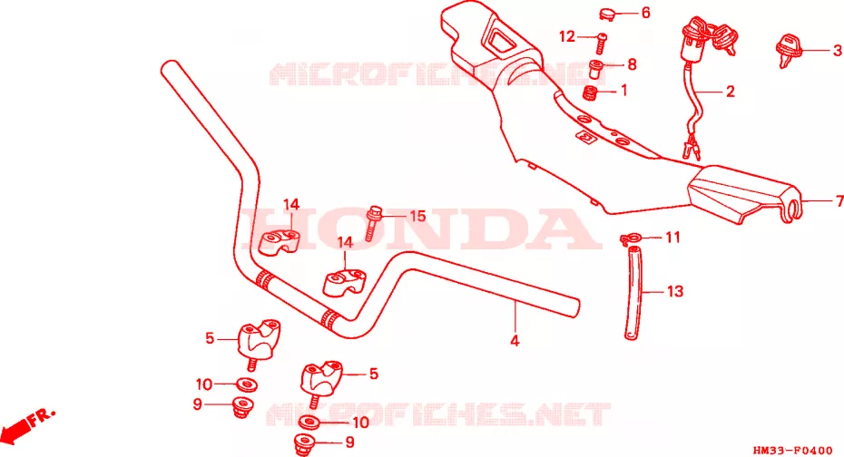 GUIDON Honda ATV 300 FOURTRAX 1998  TRX300EXW