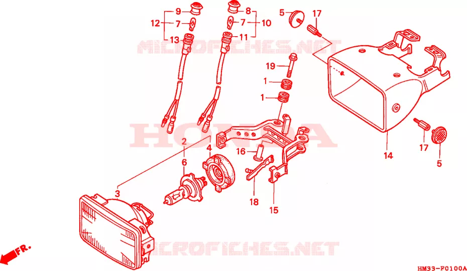PHARE Honda ATV 300 FOURTRAX 2000  TRX300EXY
