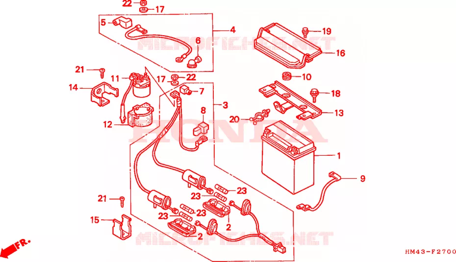 BATTERIE Honda ATV 300 FOURTRAX 1996  TRX300T