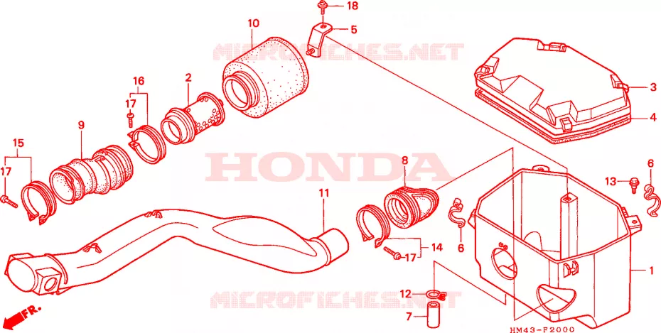 FILTRE A AIR Honda ATV 300 FOURTRAX 1998  TRX300W