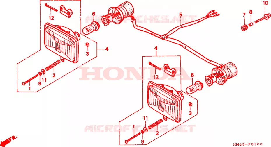 PHARE Honda ATV 300 FOURTRAX 1996  TRX300T