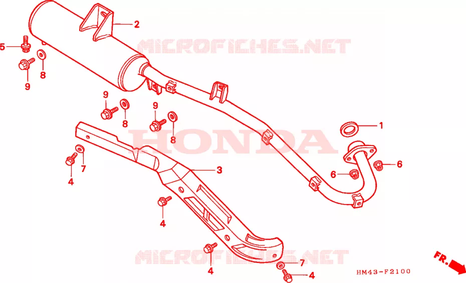 SILENCIEUX D'ECHAPPEMENT Honda ATV 300 FOURTRAX 1999  TRX300FWX