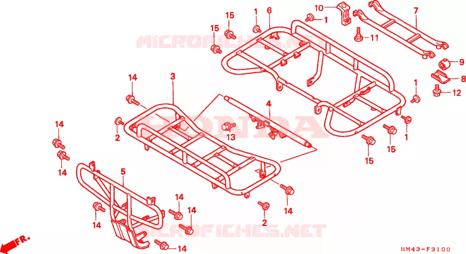 SUPPORT Honda ATV 300 FOURTRAX 1996  TRX300FWT