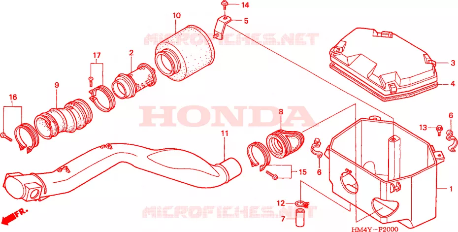 FILTRE A AIR Honda ATV 300 FOURTRAX 2000  TRX300Y